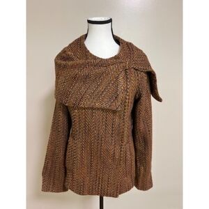 Vintage Newport News orange, yellow and brown tweed coat. Size 10.
